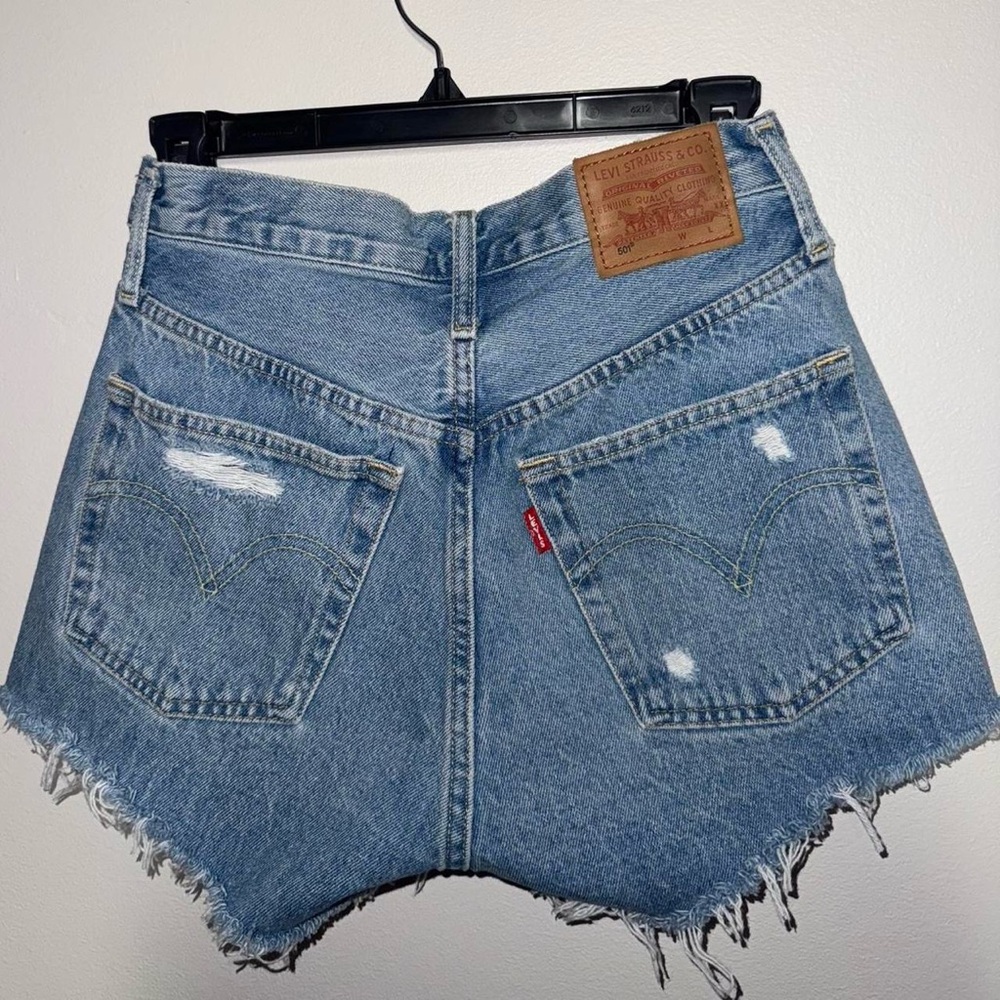 Levi's Women's Distressed Light Blue Shorts